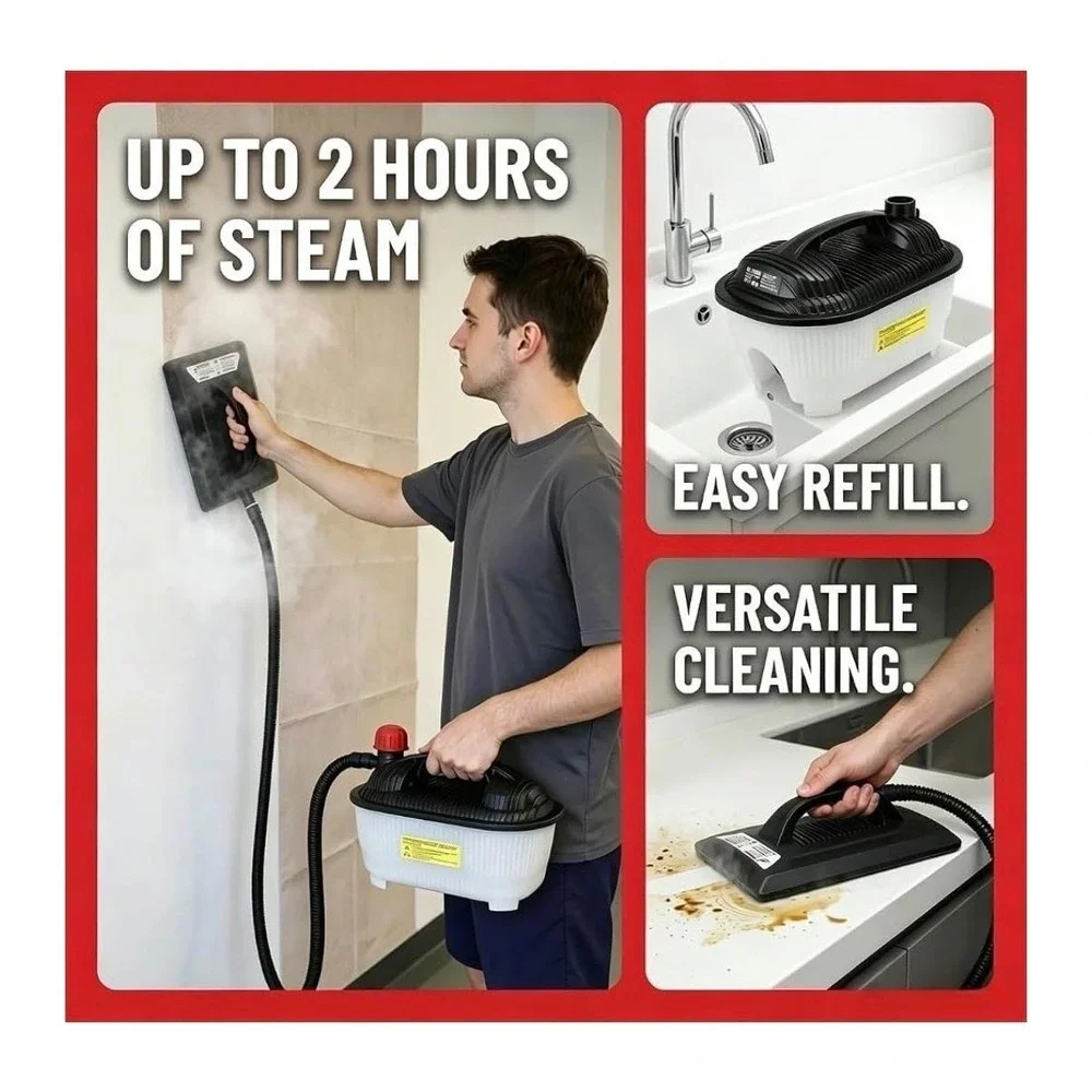 KITLUCK Power Steamer Wallpaper Remover 1500W 1.2 Gallon 11.5FT Hose Scraper